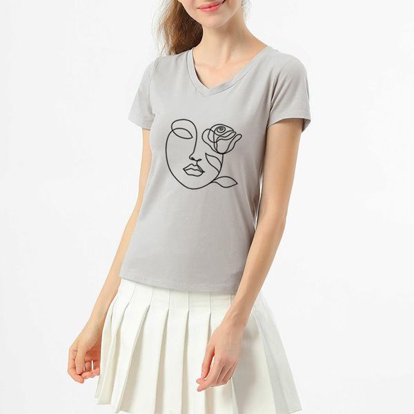 women's t-shirt summer oversized womens v-neck cotton tshirts creative art line print women t shirt hiphop short sleeve harajuku female, White
women's t-shirt summer oversized womens v-neck cotton tshirts creative art line print women t shirt hiphop short sleeve harajuku female, White