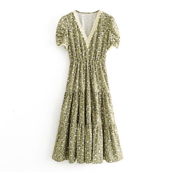 2021 new sweet chic floral print lace patchwork women short sleeve elastic waist female es midi vestidos mujer ku9n, Black;gray
2021 new sweet chic floral print lace patchwork women short sleeve elastic waist female es midi vestidos mujer ku9n, Black;gray