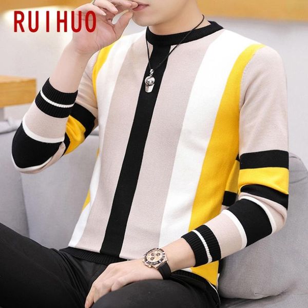 men's sweaters ruihuo striped fashion sweater men knited vintage harajuku clothes -2xl 2021 autumn winter arrivals, White;black
men's sweaters ruihuo striped fashion sweater men knited vintage harajuku clothes -2xl 2021 autumn winter arrivals, White;black