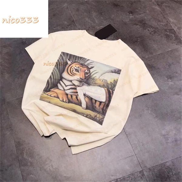 21ss t shirt spring and summer print tiger chimpanzee animal pattern short-sleeved female round neck pullover loose wild cotton t-shirt tren, White;black 
21ss t shirt spring and summer print tiger chimpanzee animal pattern short-sleeved female round neck pullover loose wild cotton t-shirt tren, White;black