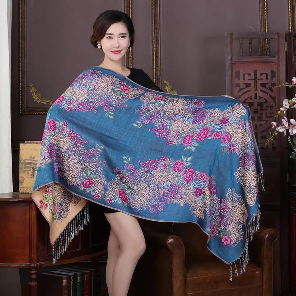 scarves women's retro ethnic style flower pattern tassels long warm winter spring travel shawl scarf, Blue;gray
scarves women's retro ethnic style flower pattern tassels long warm winter spring travel shawl scarf, Blue;gray