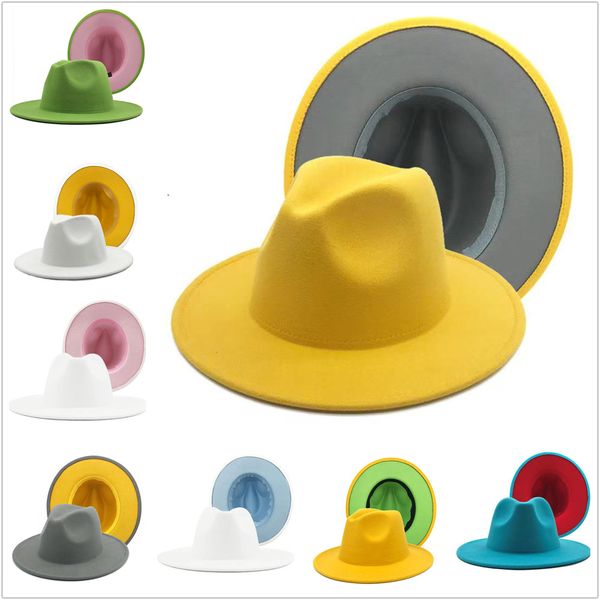 new fashion retro men fedoras jazz felt wide brim hats outer green inner red patchwork summer wool blend hat panama caps, Blue;gray
new fashion retro men fedoras jazz felt wide brim hats outer green inner red patchwork summer wool blend hat panama caps, Blue;gray