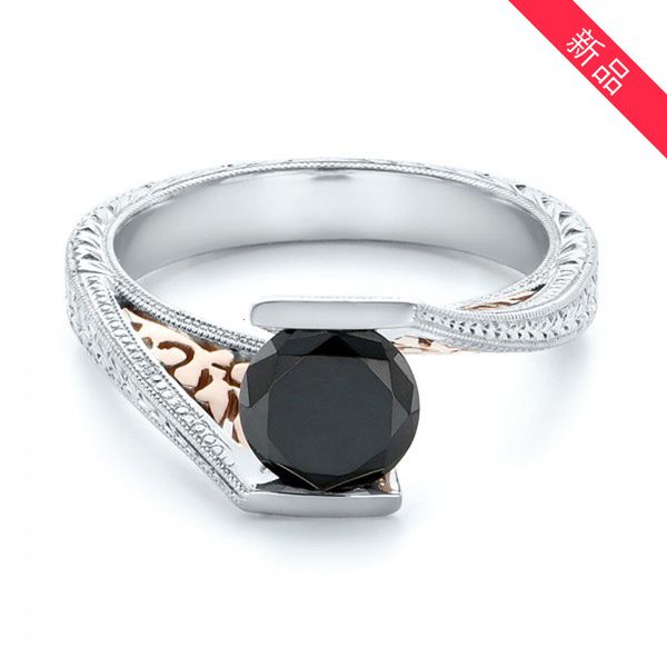 ring beset selling plated creative two color black zircon engagement with diamond alloy, Silver
ring beset selling plated creative two color black zircon engagement with diamond alloy, Silver