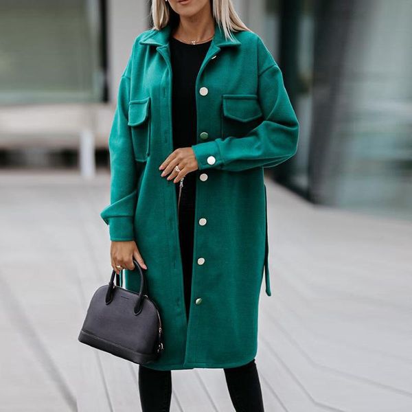 women's wool & blends winter turn-down collar blend woolen coats fashion casual long sleeve pocket jackets autumn solid belted women ou, Black
women's wool & blends winter turn-down collar blend woolen coats fashion casual long sleeve pocket jackets autumn solid belted women ou, Black