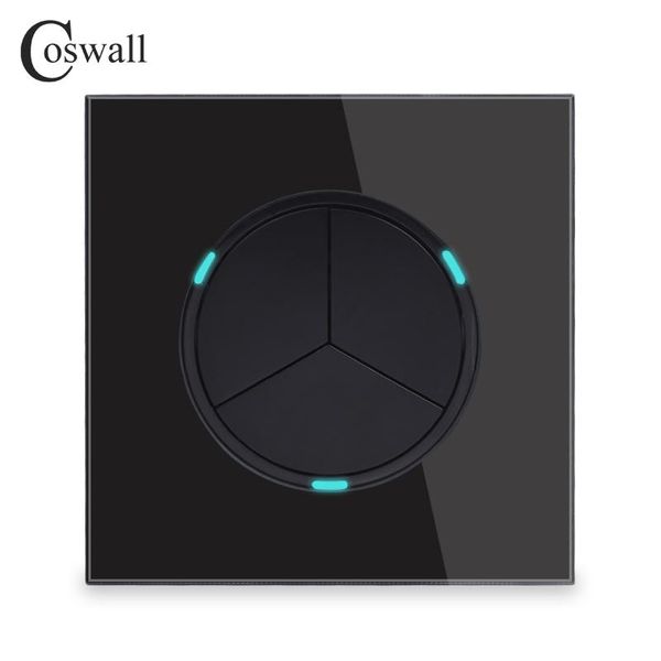 smart home control coswall 3 gang 1 way random click on / off wall light switch with led indicator knight black crystal tempered glass panel
smart home control coswall 3 gang 1 way random click on / off wall light switch with led indicator knight black crystal tempered glass panel