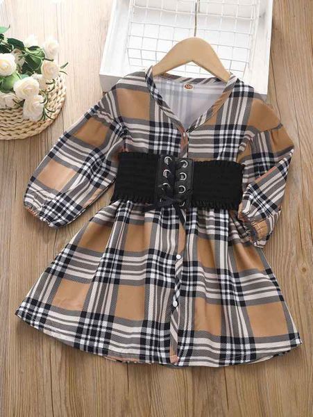 toddler girls plaid print lantern sleeve dress & lace-up corset she, Red;yellow
toddler girls plaid print lantern sleeve dress & lace-up corset she, Red;yellow