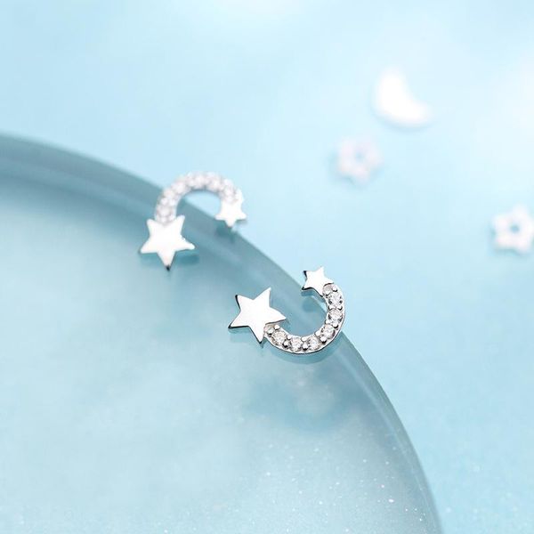 stud genuine 100% 925 sterling silver clear cz moon & star earrings for women girls jewelry s925, Golden;silver
stud genuine 100% 925 sterling silver clear cz moon & star earrings for women girls jewelry s925, Golden;silver