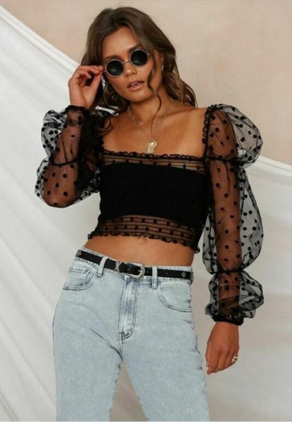 fashion women sheer mesh shirt 2021 autumn casual long sleeve blouse see through crop shirt vest female blouses, White
fashion women sheer mesh shirt 2021 autumn casual long sleeve blouse see through crop shirt vest female blouses, White