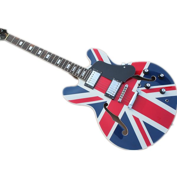 delivery 35 electric guitar,blue white guitar,semi hollow body, flag pattern,tailpiece bridge,4 switch,black pickups ,chrome button,flamed m
delivery 35 electric guitar,blue white guitar,semi hollow body, flag pattern,tailpiece bridge,4 switch,black pickups ,chrome button,flamed m