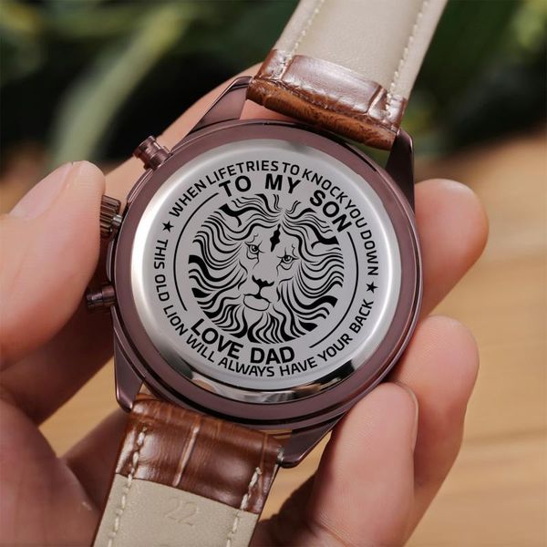 wristwatches dad to my son-engraved watch belt watches luxury automatic quartz kid birthday graduation christmas presents.gift, Slivery;brown
wristwatches dad to my son-engraved watch belt watches luxury automatic quartz kid birthday graduation christmas presents.gift, Slivery;brown