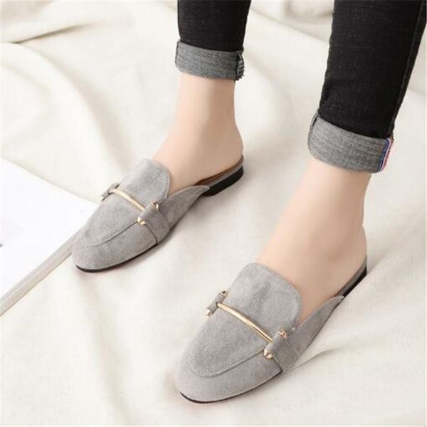 women's autumn suede toe-covered shoes lazy slippers women mules shoes home ladies flat slides female flip flops big 31-43, Black
women's autumn suede toe-covered shoes lazy slippers women mules shoes home ladies flat slides female flip flops big 31-43, Black