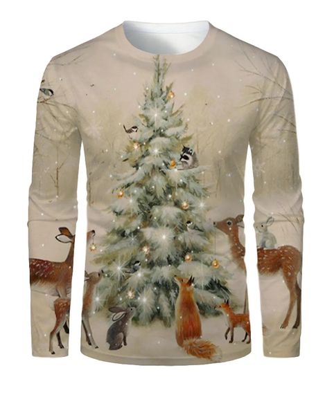 men's christmas 3d printing t-shirt long sleeve fashion print pattern party streetwear round neck high quality, White;black
men's christmas 3d printing t-shirt long sleeve fashion print pattern party streetwear round neck high quality, White;black
