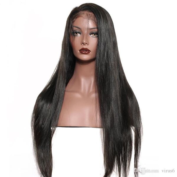 360 full lace frontal human hair wigs peruvian straight hair natural color pre plucked lace front wigs with baby hair good quality remy wig, Black
360 full lace frontal human hair wigs peruvian straight hair natural color pre plucked lace front wigs with baby hair good quality remy wig, Black