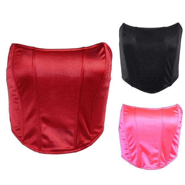 bustiers & corsets women strapless satin bustier off the shoulder corset crop shiny solid color sleeveless cami upper underwear, Black;white
bustiers & corsets women strapless satin bustier off the shoulder corset crop shiny solid color sleeveless cami upper underwear, Black;white