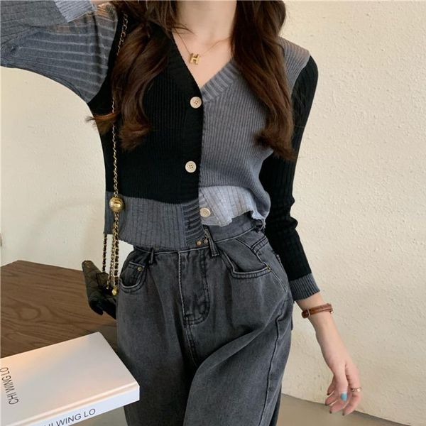 women's knits & tees v neck single breasted cardigan coat koream fashion hit color patchwork sweater fall 2021 long sleeve knitted woma, White
women's knits & tees v neck single breasted cardigan coat koream fashion hit color patchwork sweater fall 2021 long sleeve knitted woma, White