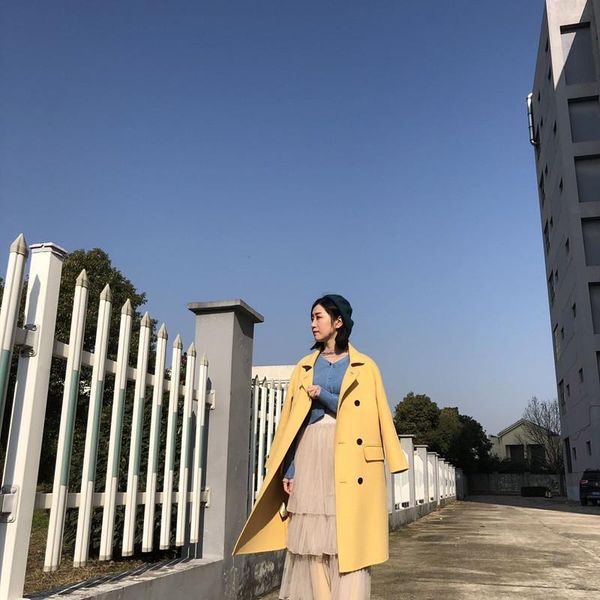 women's wool & blends vintage women coat double side long jacket korean windbreaker abrigos mujer invierno 2021 18026 yy1204, Black
women's wool & blends vintage women coat double side long jacket korean windbreaker abrigos mujer invierno 2021 18026 yy1204, Black