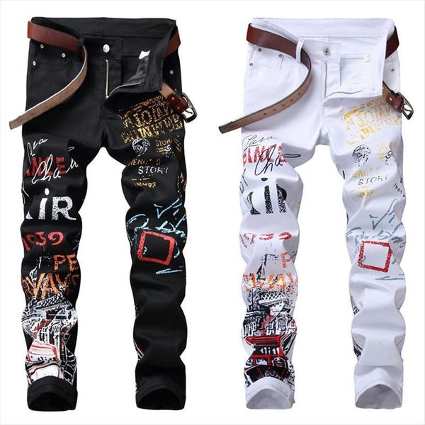 high street fashion jeans night women pants club black white color personal designer printed men punk skinny hip hop
high street fashion jeans night women pants club black white color personal designer printed men punk skinny hip hop