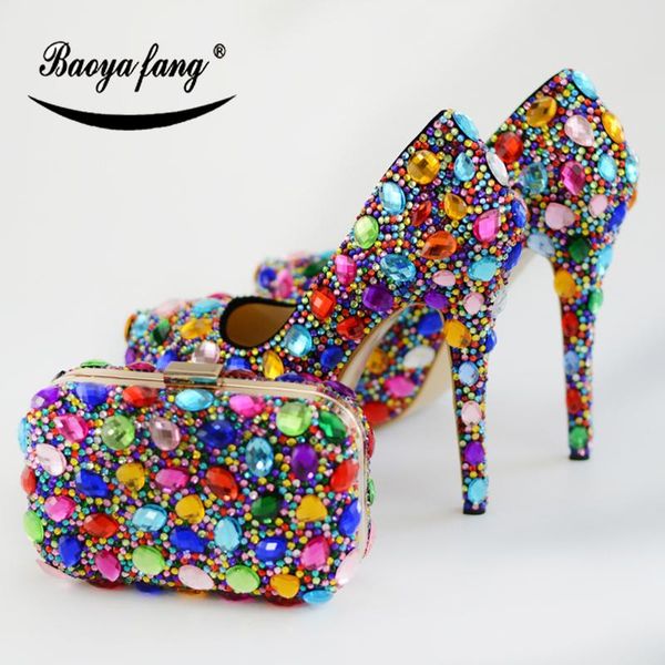 baoyafang multicolor crystal women wedding shoes with matching bags high shoes thin heel platform and purse set, Black
baoyafang multicolor crystal women wedding shoes with matching bags high shoes thin heel platform and purse set, Black