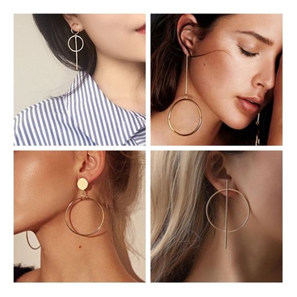 gold metal long circle pendant earings tassel earrings for women fashion jewelry statement geometric voor vrouwen, Golden
gold metal long circle pendant earings tassel earrings for women fashion jewelry statement geometric voor vrouwen, Golden