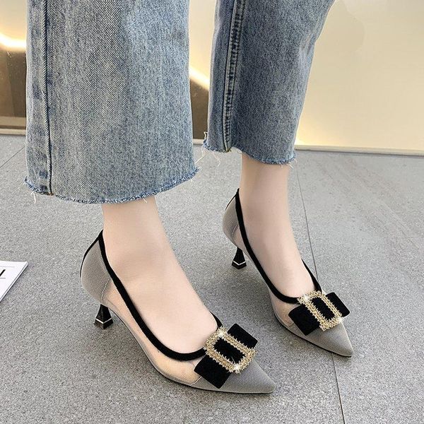 dress shoes high heels women crystal buckle pointed toe pumps breathable mesh stiletto thin heel black beige zapatos mujer
dress shoes high heels women crystal buckle pointed toe pumps breathable mesh stiletto thin heel black beige zapatos mujer
