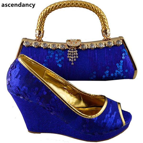 new arrival royal blue color african shoes and matching bags italian nigerian party shoe and bag sets decorated with rhinestone, Black
new arrival royal blue color african shoes and matching bags italian nigerian party shoe and bag sets decorated with rhinestone, Black