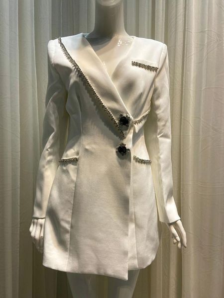 women's suits & blazers fashion white women coats v-neck diamonds beading long sleeve jackets elegant office lady outerwear korean styl, White;black
women's suits & blazers fashion white women coats v-neck diamonds beading long sleeve jackets elegant office lady outerwear korean styl, White;black