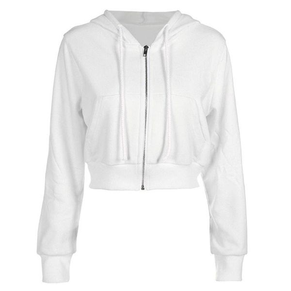 women long sleeve drawstring hoodies cropped full zip up white jacket outwear m6cd, Black;brown
women long sleeve drawstring hoodies cropped full zip up white jacket outwear m6cd, Black;brown