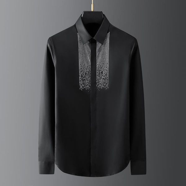 men's casual shirts 2021 rhinestones shirt mens long-sleeved slim business dress shrits for men fashion clothing chemise homme, White;black
men's casual shirts 2021 rhinestones shirt mens long-sleeved slim business dress shrits for men fashion clothing chemise homme, White;black