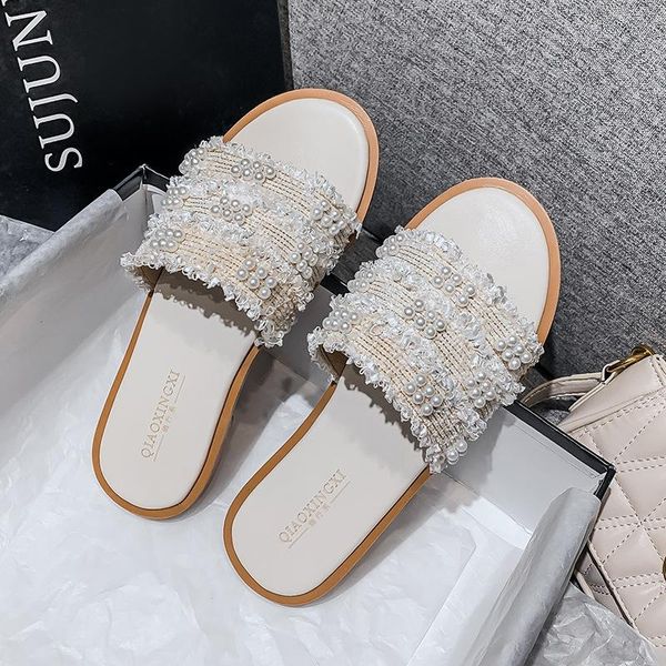 slippers 2021 style outside wear fashion all-match pearl web celebrity summer beach ladies flat large size women 41-43, Black
slippers 2021 style outside wear fashion all-match pearl web celebrity summer beach ladies flat large size women 41-43, Black