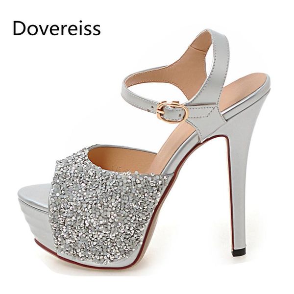 sandals dovereiss fashion women's shoes summer elegant pure color silver platform bling-bling mature buckle big size 43, Black
sandals dovereiss fashion women's shoes summer elegant pure color silver platform bling-bling mature buckle big size 43, Black