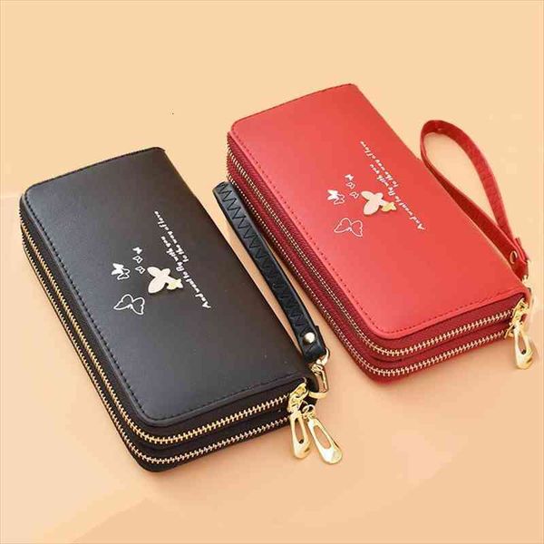 double zipper butterfly wallets fashion lady wristlet handbags long money bag coin purse card id holder clutch woman wallet, Red;black
double zipper butterfly wallets fashion lady wristlet handbags long money bag coin purse card id holder clutch woman wallet, Red;black