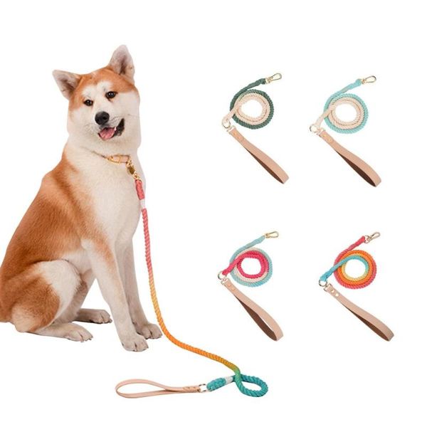 dog collars & leashes 150cm pet leash cotton rope with leather handle for small medium large cat colorful lead collar optional s m l xl
dog collars & leashes 150cm pet leash cotton rope with leather handle for small medium large cat colorful lead collar optional s m l xl