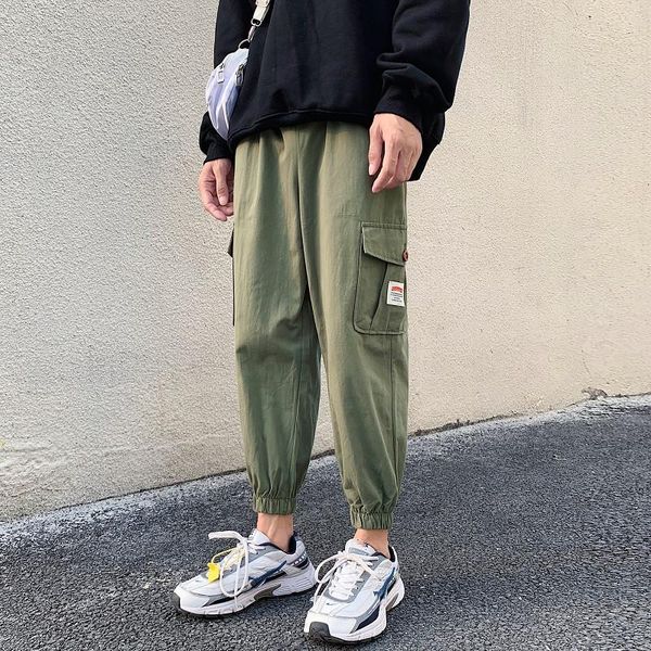 men's pants 2021 cargo men fashion elastic waist pockets casual joggers harajuku sweatpant hip hop loose trousers, Black
men's pants 2021 cargo men fashion elastic waist pockets casual joggers harajuku sweatpant hip hop loose trousers, Black