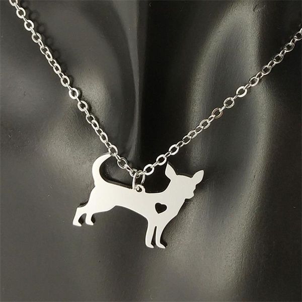pendant necklaces love dog stainless steel animal necklace chihuahua men and women jewelry valentine's day gift, Silver
pendant necklaces love dog stainless steel animal necklace chihuahua men and women jewelry valentine's day gift, Silver