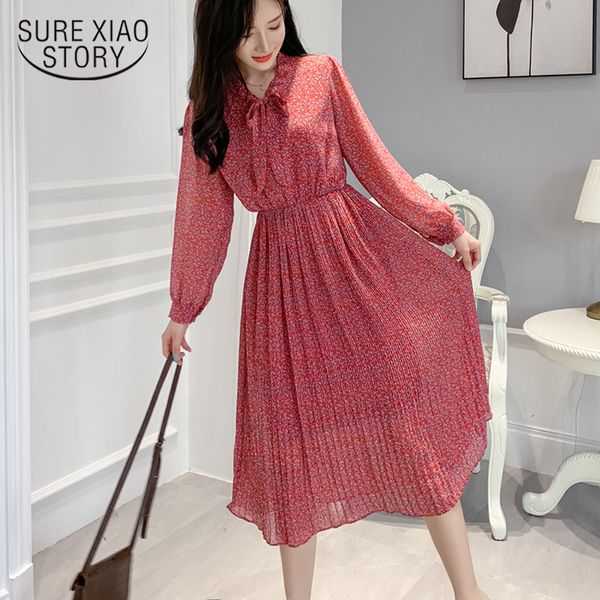 bow floral autumn mid-calf dress long sleeved chiffon elastic waist vestidos elegant dresses 7152 50 210417, Black;gray
bow floral autumn mid-calf dress long sleeved chiffon elastic waist vestidos elegant dresses 7152 50 210417, Black;gray