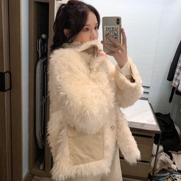 women's fur & faux ladies elegant luxury real jacket women short curly natural wool coat shearling spliced sheepskin leather jackets, Black
women's fur & faux ladies elegant luxury real jacket women short curly natural wool coat shearling spliced sheepskin leather jackets, Black