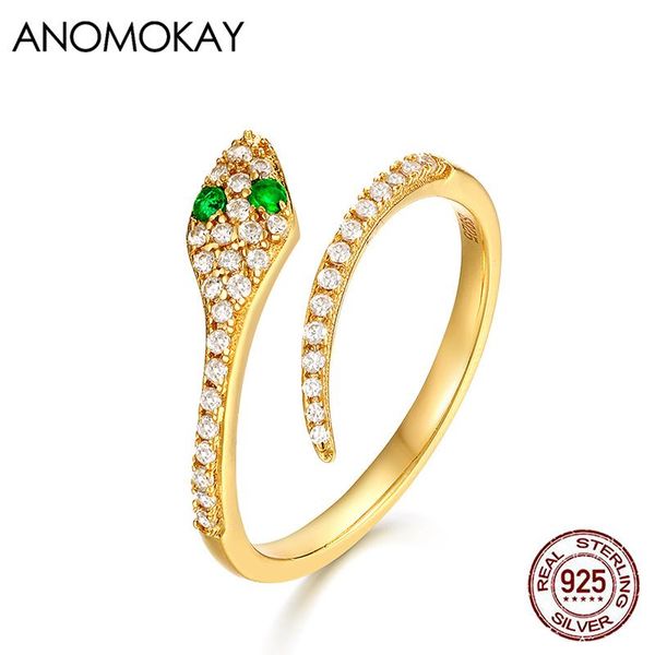 cluster rings anomokay trendy green & white crystal snake model open gold color for women fashion gift real 925 silver ring jewelry, Golden;silver
cluster rings anomokay trendy green & white crystal snake model open gold color for women fashion gift real 925 silver ring jewelry, Golden;silver