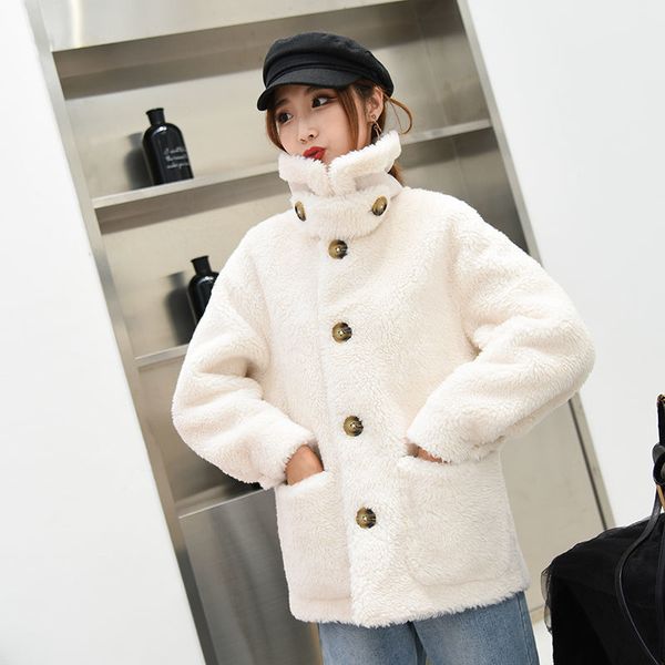 women autumn fashion short women's cashmere sweater mandarin sheep shearing outcoat ladies solid woolen jackets y68 4vow, Black
women autumn fashion short women's cashmere sweater mandarin sheep shearing outcoat ladies solid woolen jackets y68 4vow, Black