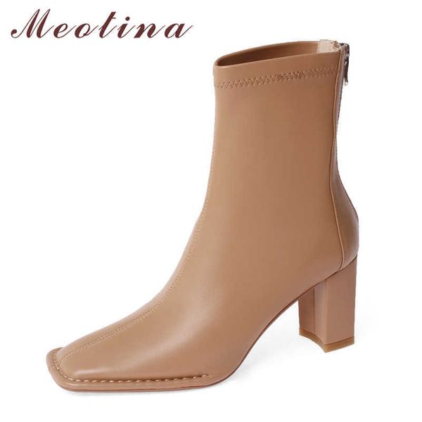 meotina genuine leather high heel ankle boots women shoes square toe chunky heels zipper stretch short boots autumn winter 40 210608, Black
meotina genuine leather high heel ankle boots women shoes square toe chunky heels zipper stretch short boots autumn winter 40 210608, Black