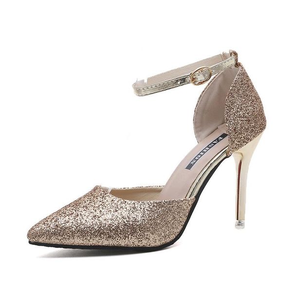 9cm elegant ladies bling gold silver high heels 2021 pointed toe high heels ankle strap wedding party shoes woman, Black
9cm elegant ladies bling gold silver high heels 2021 pointed toe high heels ankle strap wedding party shoes woman, Black