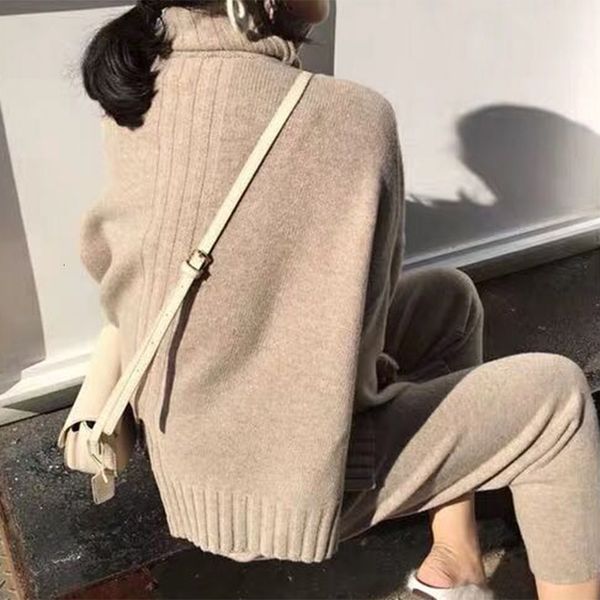 high knitted collar sweater 2 pieces of women's workout clothes 2021 winter released autumn nightgown + ankle-length warm cashmere suit, White
high knitted collar sweater 2 pieces of women's workout clothes 2021 winter released autumn nightgown + ankle-length warm cashmere suit, White
