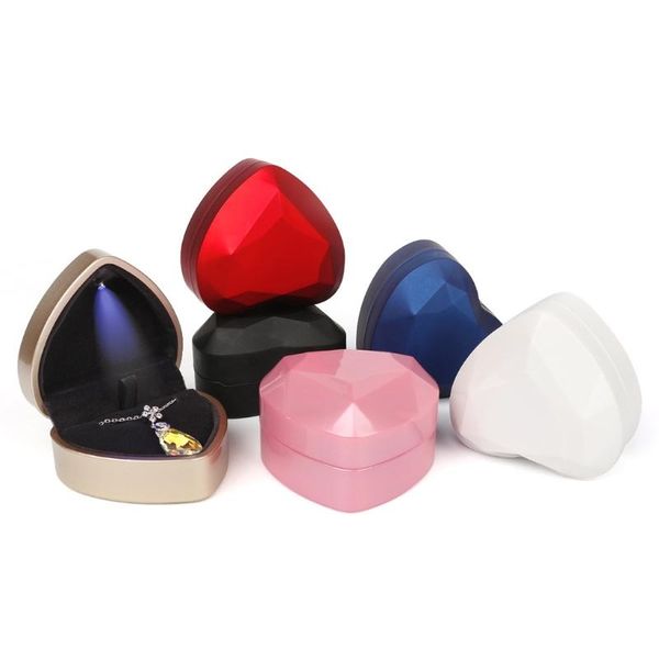 jewelry pouches, bags portable box ring organizer display with led light travel boxes heart shaped storage, Pink;blue
jewelry pouches, bags portable box ring organizer display with led light travel boxes heart shaped storage, Pink;blue
