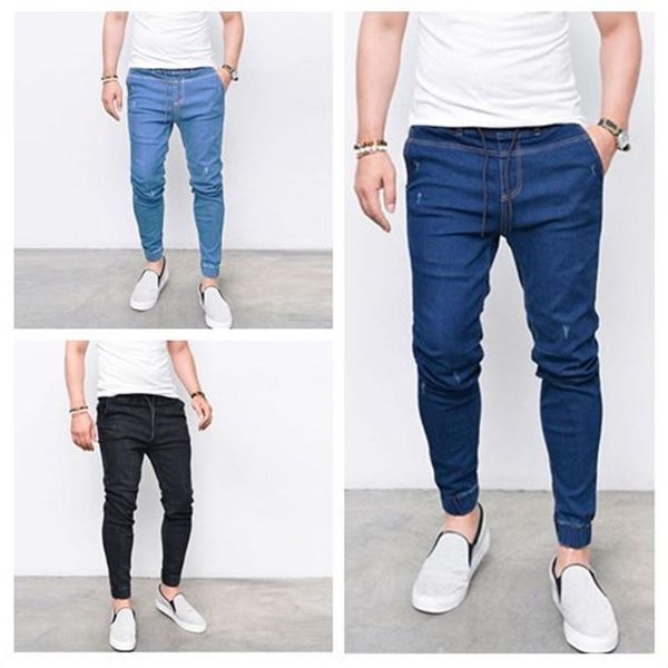 mens slim trousers solid color streetwear casual male hip hop jeans fit fashion men pencil pants, Blue
mens slim trousers solid color streetwear casual male hip hop jeans fit fashion men pencil pants, Blue