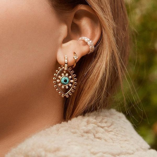 hoop & huggie fashion earrings gothic style jewelry blue zircon eyeball for women, Golden;silver
hoop & huggie fashion earrings gothic style jewelry blue zircon eyeball for women, Golden;silver