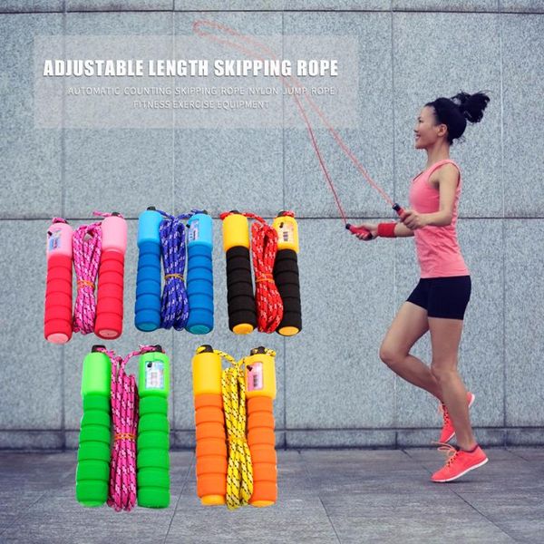 portable jump rope adjustable length thick foam handle nylon automatic counting skipping rope fitness equipment accessories
portable jump rope adjustable length thick foam handle nylon automatic counting skipping rope fitness equipment accessories