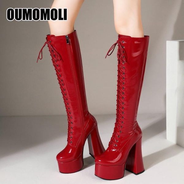boots high heels long women knee-length female lace-up patent leather punk dancing fetish shoes lady big size, Black
boots high heels long women knee-length female lace-up patent leather punk dancing fetish shoes lady big size, Black