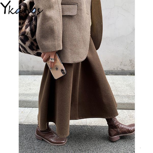 2021 vintage solid woolen pleated skirt women fashion high waist wool long female casual thick warm elastic a-line maxi skirts ga09, Black
2021 vintage solid woolen pleated skirt women fashion high waist wool long female casual thick warm elastic a-line maxi skirts ga09, Black