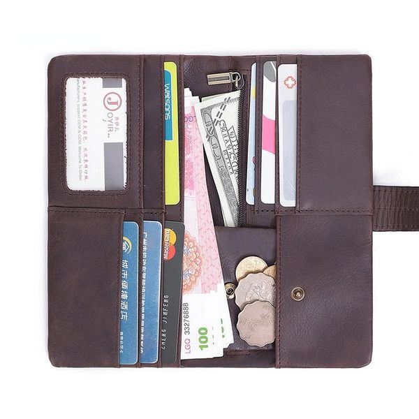 wallets oil wax leather retro long men's wallet leisure fashion multi card pocket bag walle, Red;black
wallets oil wax leather retro long men's wallet leisure fashion multi card pocket bag walle, Red;black