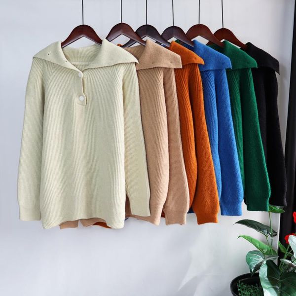 women's sweaters dayifun woman single-breasted turtleneck pullover solid color collar vintage casual loose autumn winter dress 2021, White;black
women's sweaters dayifun woman single-breasted turtleneck pullover solid color collar vintage casual loose autumn winter dress 2021, White;black