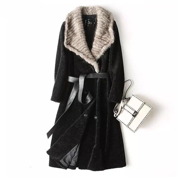 100% + soft water 2021 autumn and winter new real wool female skin sheared sheep waist long coat j77 2x43, Black
100% + soft water 2021 autumn and winter new real wool female skin sheared sheep waist long coat j77 2x43, Black